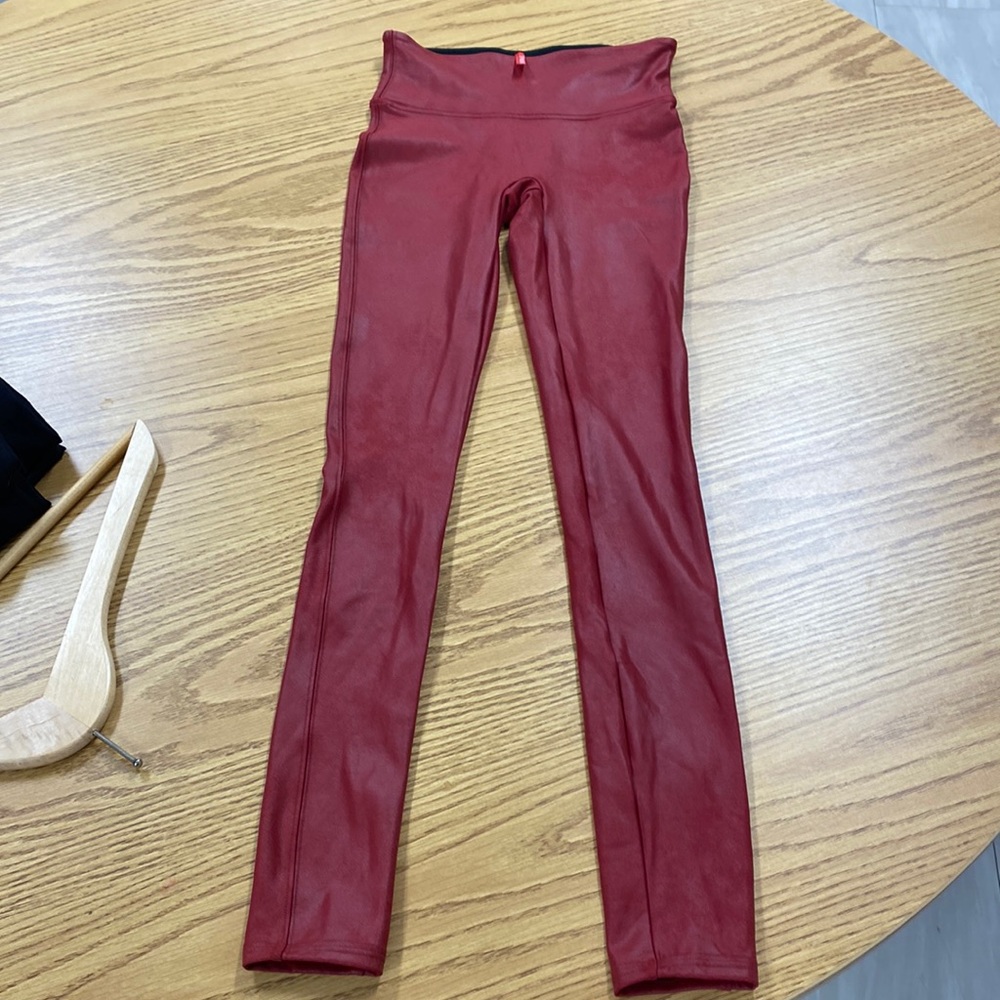 Spanks faux leather red leggings. Size xs. Gently worn.